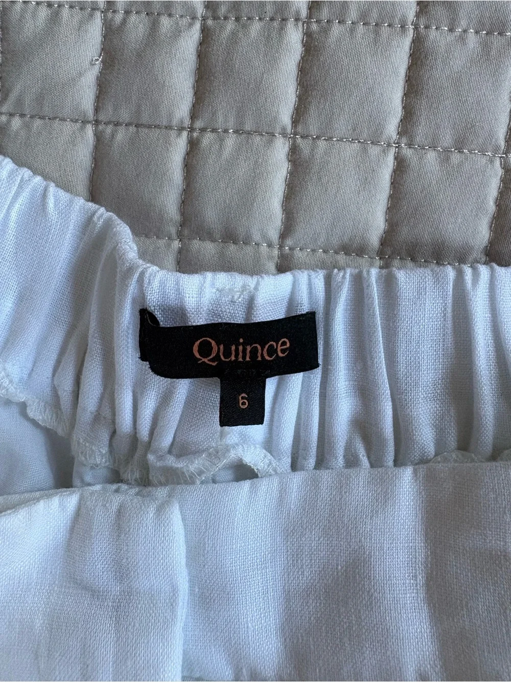 Quince 100% European Linen Pleated Trouser - White, 6